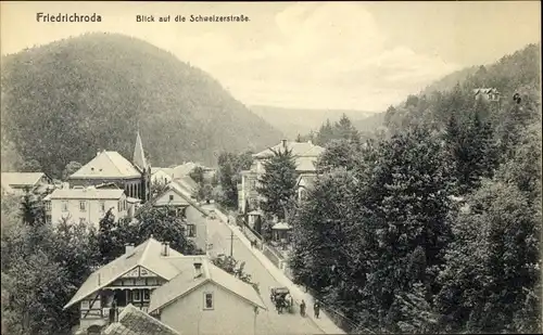 Ak Friedrichroda im Thüringer Wald, Blick auf die Schwelzerstraße