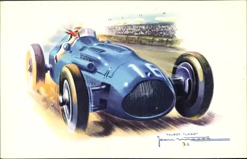 Künstler Ak Massa, Jean, Talbot Lago, Rennauto