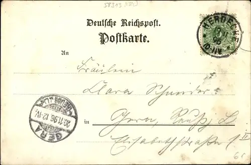 Litho Herdecke an der Ruhr, Pension Zillertal, Konzertsaal, Ruhrviadukt, Kaisberg