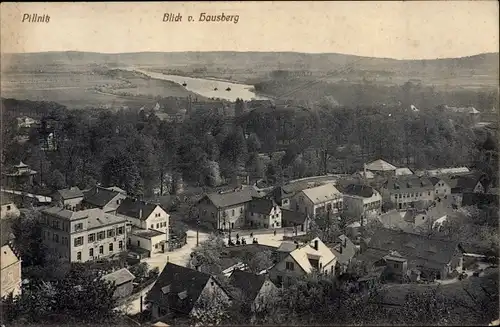 Ak Dresden Pillnitz Elbe, Blick vom Hausberg