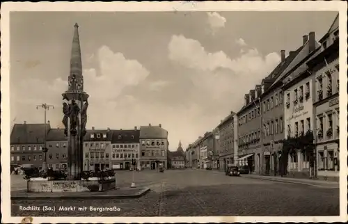 Ak Rochlitz an der Mulde, Markt, Burgstraße