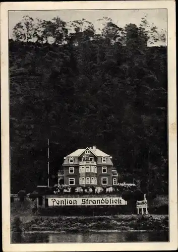 Ak Rathen an der Elbe Sächsische Schweiz, Hotel Pension Strandblick