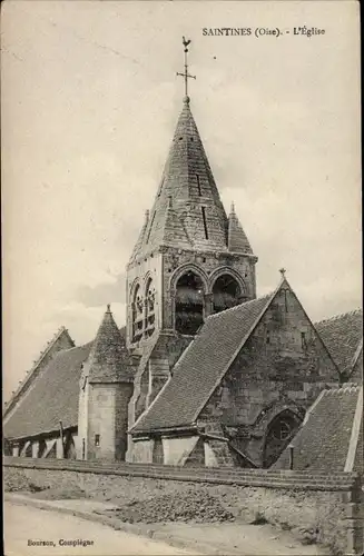 Ak Saintines Oise, Eglise