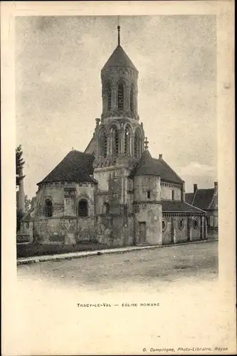 Ak Tracy le Val Oise, Eglise Romane