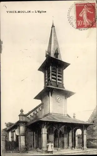 Ak Vieux Moulin Oise, Eglise