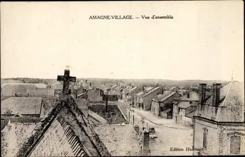 Ak Amagne Ardennes, Vue d'ensemble