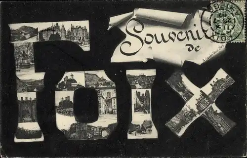 Buchstaben Ak Foix Ariege, Miniaturansichten der Stadt