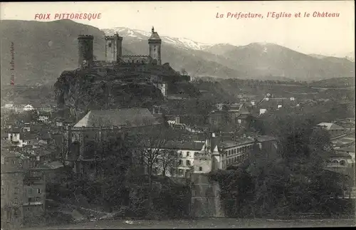 Ak Foix Ariege, La Prefecture, l'Eglise et le Chateau