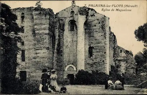 Ak Palavas les Flots Herault, Église de Maguelone