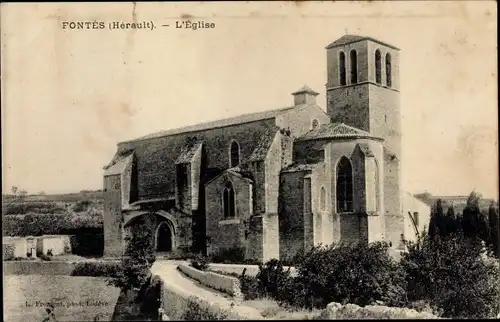 Ak Fontès Hérault, Kirche