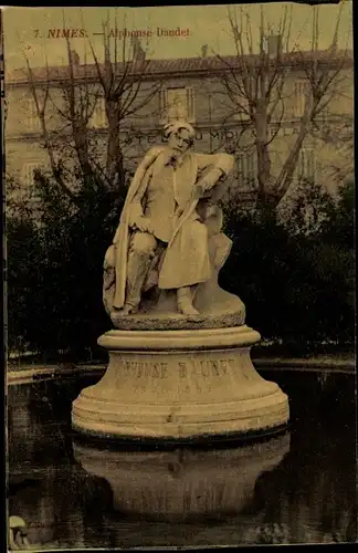 Ak Nîmes Gard, Alphonse Daudet