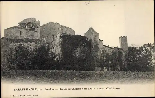 Ak Larressingle Gers, Ruines du Chateau Fort