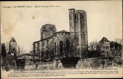 Ak La Romieu Gers, Eglise Gothique