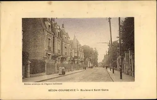 Ak Bécon Courbevoie Hauts de Seine, Boulevard Saint Denis