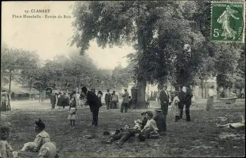 Ak Clamart Hauts de Seine, Place Hunebelle, Entrée du Bois