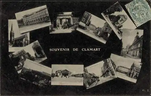 Ak Clamart Hauts de Seine, Stadtansichten, Kirche, Straße, Brücke