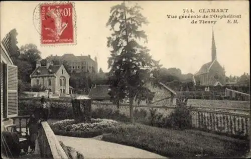 Ak Clamart Hauts de Seine, Vue générale de l'Orphelinat de Fleury