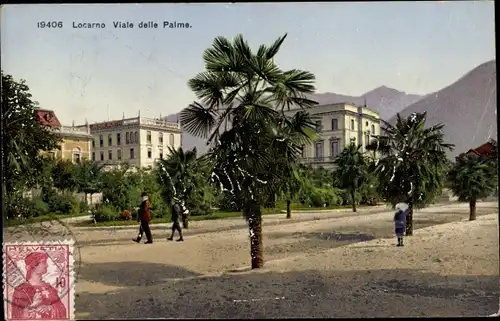 Ak Locarno Kanton Tessin Schweiz, Viale delle Palme