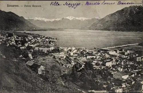 Ak Locarno Kanton Tessin Schweiz, Vue generale