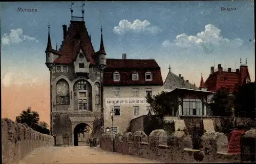Ak Meißen Sachsen, Burgtor