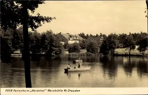 Ak Weinböhla Nossen Sachsen, FDGB Ferienheim Heidehof, Bootspartie