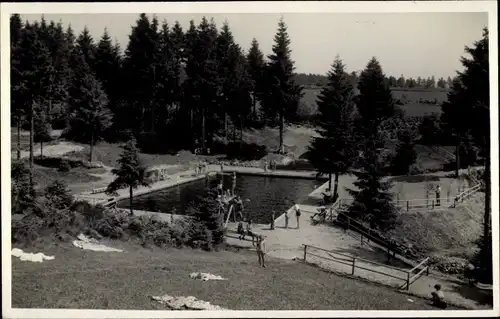 Ak Kniebis Lamm Freudenstadt im Nordschwarzwald, Freischwimmbad