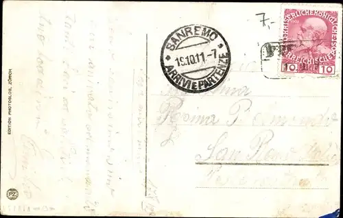 Ak Bregenz am Bodensee Vorarlberg, Graf Zeppelins Luftschiff über der Stadt