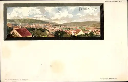Künstler Ak Goldstadt Pforzheim im Schwarzwald, Panorama