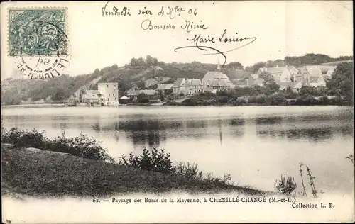 Ak Chenillé Changé Chenillé Champteussé, Paysage des Bords de la Mayenne