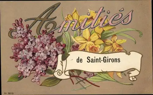 Ak Saint Girons Ariège, Amitiés, fleurs