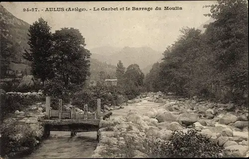 Ak Aulus les Bains Ariege, Le Garbet et le Barrage du Moulin