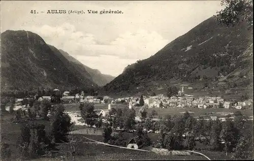 Ak Aulus les Bains Ariege, Vue générale