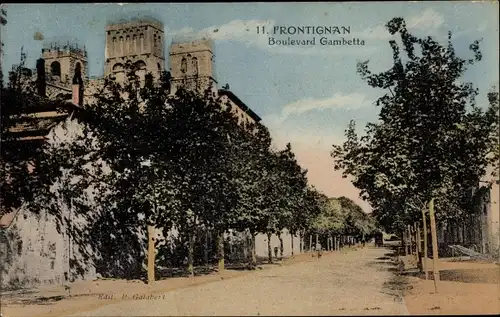 Ak Frontignan Herault, Boulevard Gambetta
