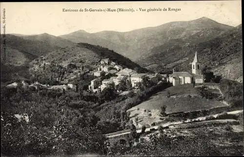 Ak Saint Gervais sur Mare Hérault, Gesamtansicht, Rongas