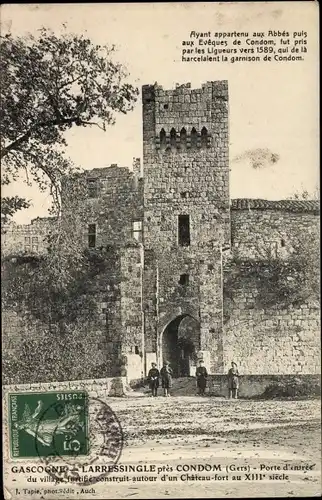 Ak Larressingle Gers, Porte d'entree du village fortifie