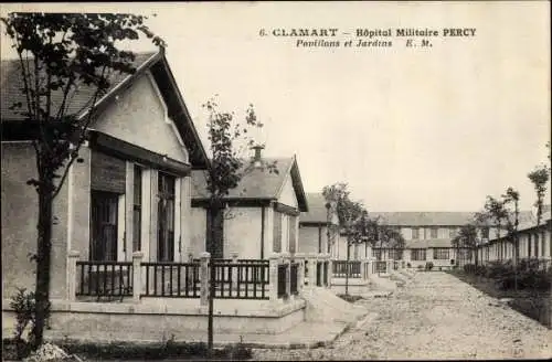 Ak Clamart Hauts de Seine, Hôpital Militaire Percy, Pavillons et Jardins