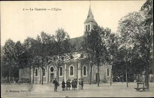 Ak La Garenne Hauts de Seine, Kirchpartie