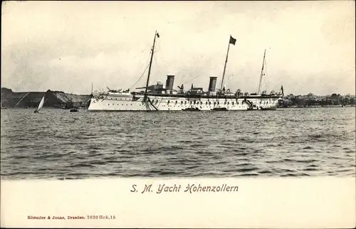 Ak Deutsches Kriegsschiff, SMS Hohenzollern, Yacht