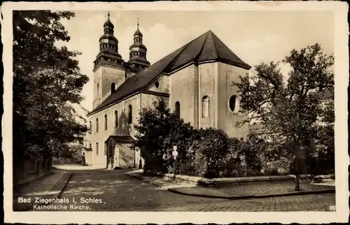 Ak Głuchołazy Zdrój Bad Ziegenhals Schlesien, Katholische Kirche