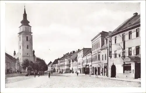 Ak Velké Meziříčí Groß Meseritsch Region Hochland, Stadtplatz, Hotel, Kirche