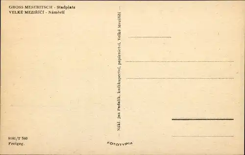 Ak Velké Meziříčí Groß Meseritsch Region Hochland, Stadtplatz, Hotel, Kirche