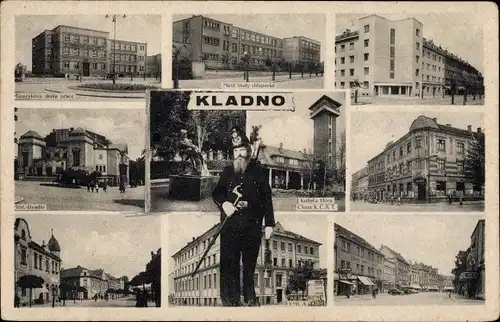 Ak Kladno Kladen Region Mittelböhmen, Stadtansichten, Theater, YMCA