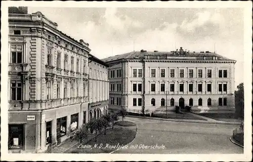 Ak Znojmo Znaim Südmähren, Kopalplatz mit Oberschule