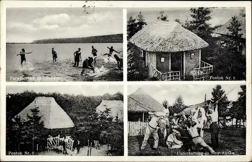 Ak Ahrensdorf Templin in der Uckermark, Erholungsort Neu Afrika, Pontok, Lübbesee