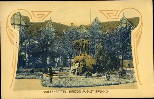 Jugendstil Ak Wolfenbüttel in Niedersachsen, Herzog August Brunnen