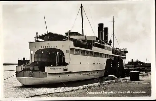 Ak Sassnitz auf Rügen, Fährschiff Preussen im Hafen