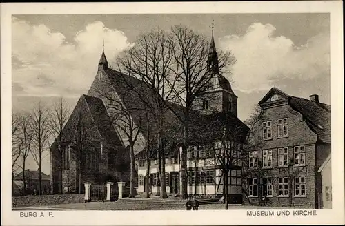 Ak Burg auf der Insel Fehmarn, Museum und Kirche