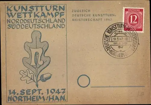 Ak Northeim in Niedersachsen, Kunstturn Wettkampf Norddeutschland Süddeutschland 1947
