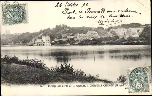 Ak Chenillé Changé Chenillé Champteussé, Paysage des Bords de la Mayenne