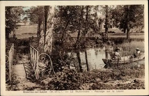 Ak Beaulieu sur Layon Maine et Loire, La Mutonnière, Paysage sur le Layon